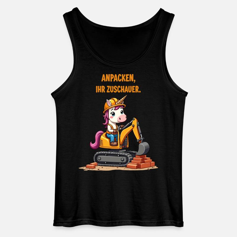 Einhorn Baggermeister - Gildan Männer Tank Top - Schwarz