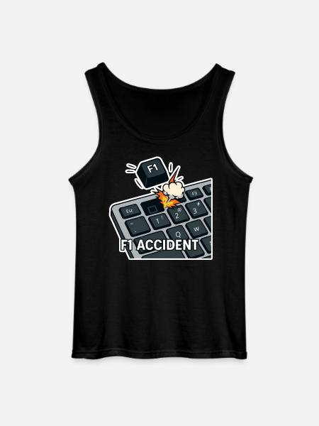 F1 accident - funny pun - Gildan Men’s Tank Top - black