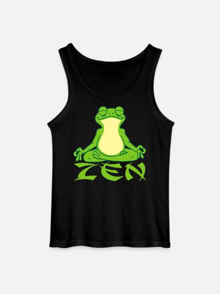 Frog doing yoga - Gildan Men’s Tank Top - black