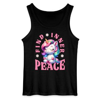Finde Innere Ruhe Einhorn Yoga - Gildan Männer Tank Top - Schwarz - Vorne - AI Model Male 185 dark (185cm)