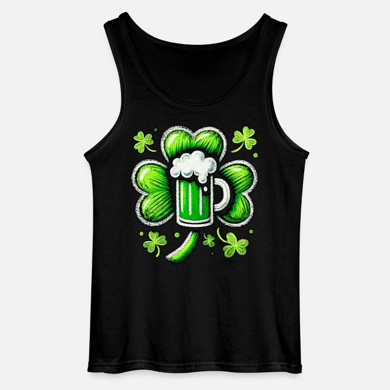 Grünes Pastell St. Patrick's Bier Design - Gildan Männer Tank Top - Schwarz