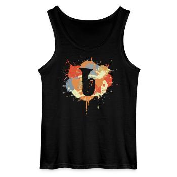 Tuba Sketch - Gildan Men’s Tank Top - black - Front - AI Model Male 185 dark (185cm)
