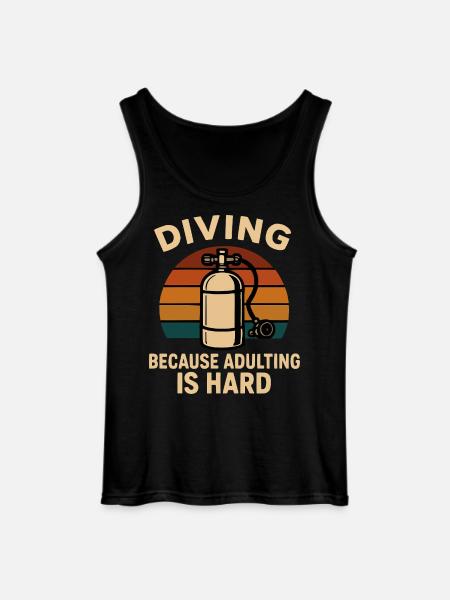 Diving Escape – When adulthood is annoying - Gildan Men’s Tank Top - black