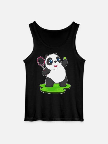 Panda Tennis Racket - Gildan Men’s Tank Top - black
