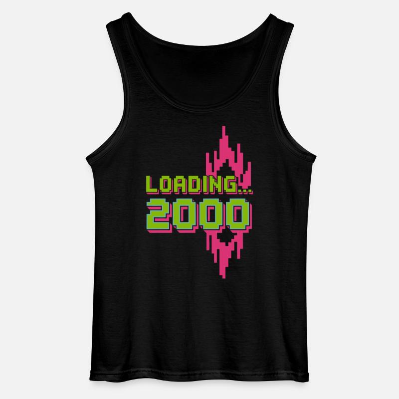 Retro Pixel Loading 2000 Design - Gildan Männer Tank Top - Schwarz