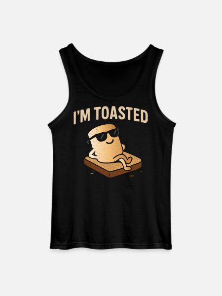 Relaxed Marshmallow - I'm Toasted - Gildan Men’s Tank Top - black
