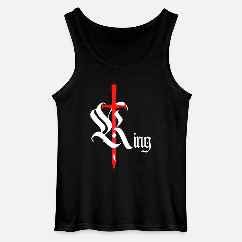 Gothic King Design mit schwertweißem Text - Gildan Männer Tank Top - Schwarz