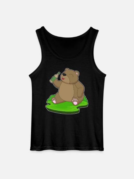 Bear bouteille de bière - Débardeur Gildan Homme - noir