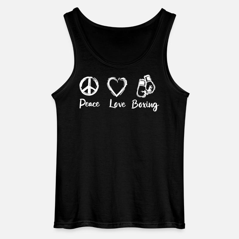Peace Love Boxing - Gildan Männer Tank Top - Schwarz