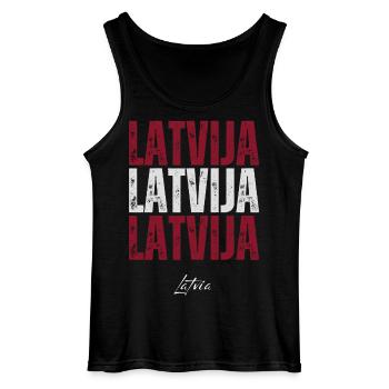 Flagge Lettlands, lettischer Patriot - Gildan Männer Tank Top - Schwarz - Vorne - AI Model Male 185 dark (185cm)