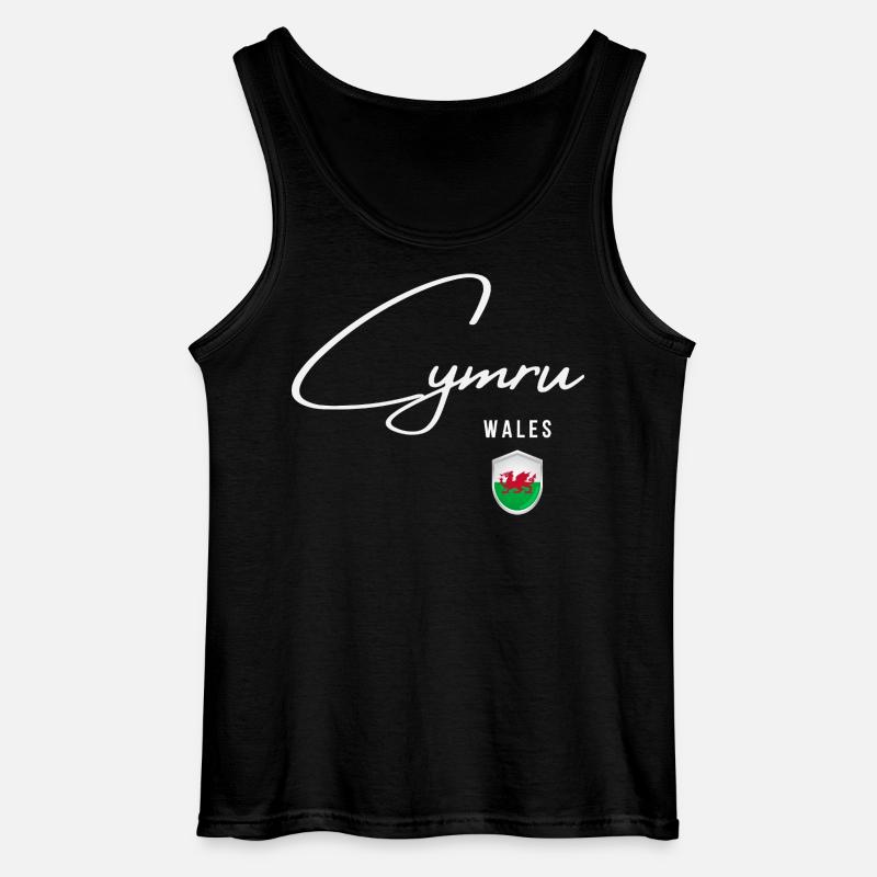Wales, minimalistisches, elegantes Design - Gildan Männer Tank Top - Schwarz