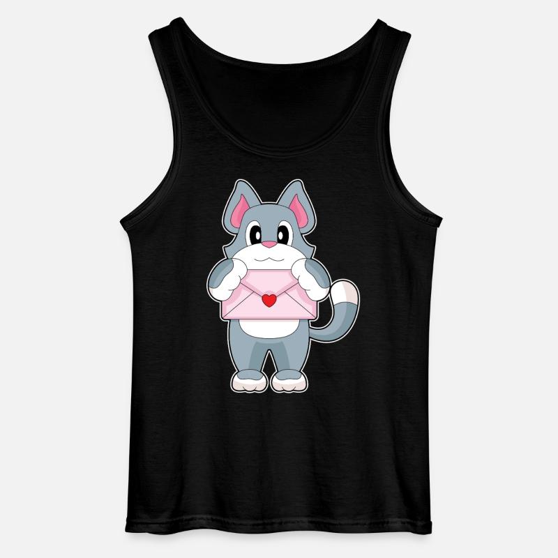 Katze Liebesbrief - Gildan Männer Tank Top - Schwarz