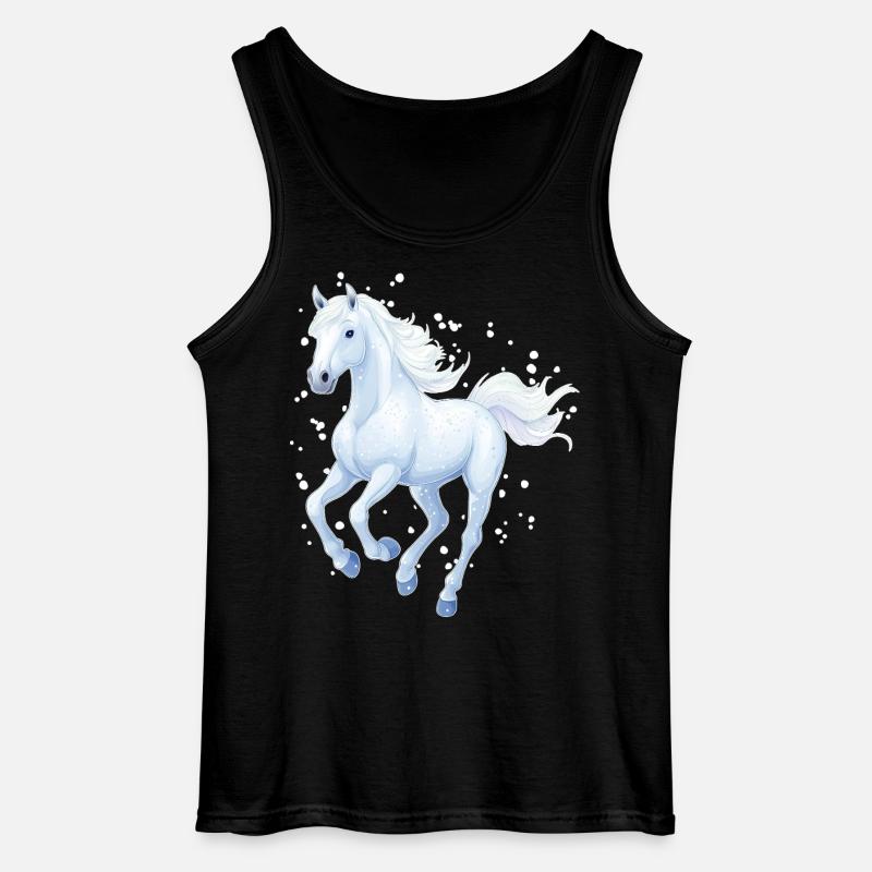 Pferd mit Schneeflocken - Gildan Männer Tank Top - Schwarz