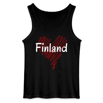 I love Finland, Finnish pride - Gildan Men’s Tank Top - black - Front - AI Model Male 185 dark (185cm)