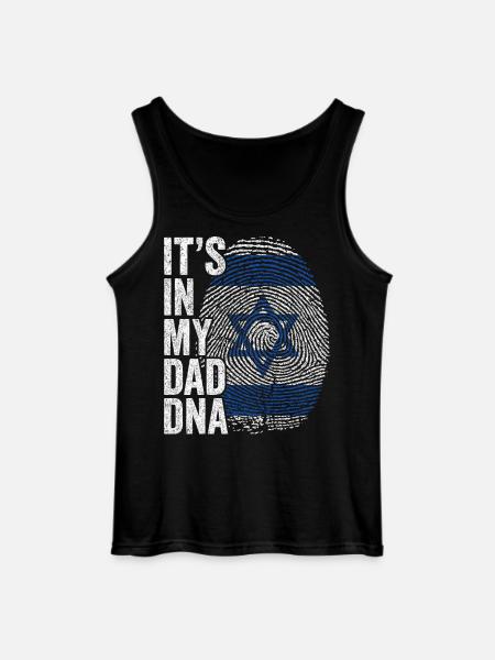 Israel Flag Imprint Israeli Dad - Gildan Men’s Tank Top - black