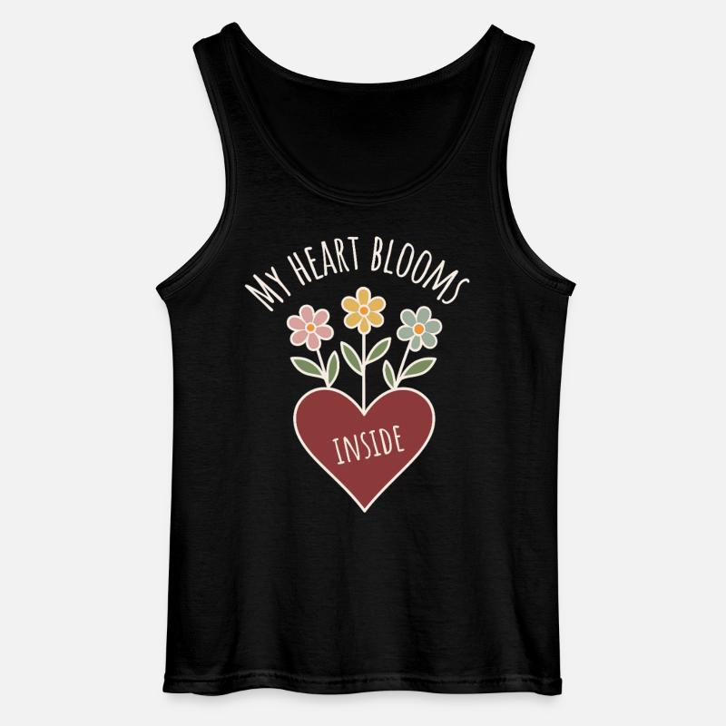 Herzblumen mit Positivspruch - Gildan Männer Tank Top - Schwarz