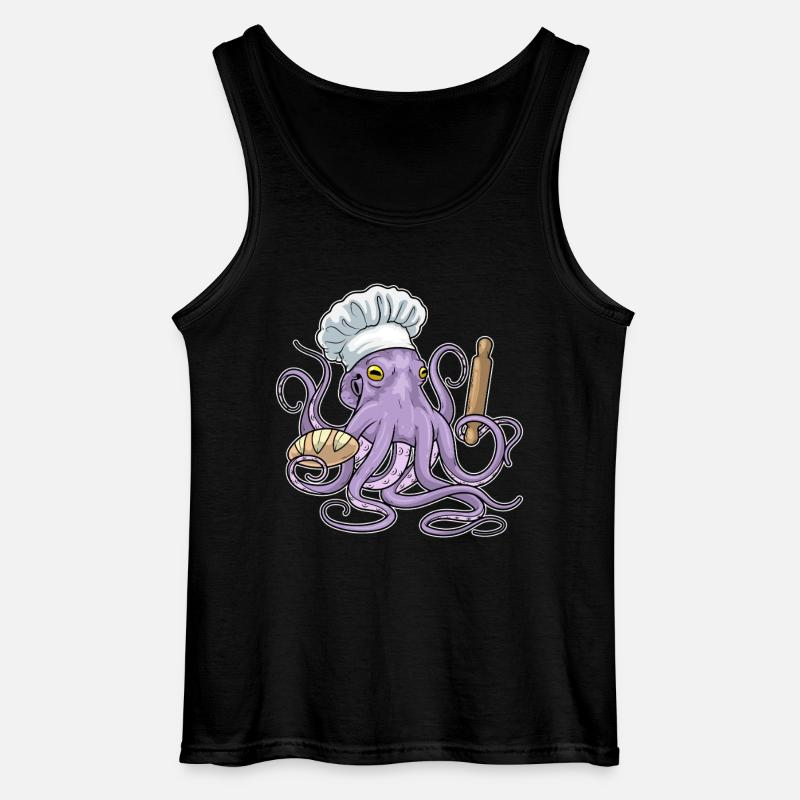 Octopus Baker Bread - Gildan Men’s Tank Top - black