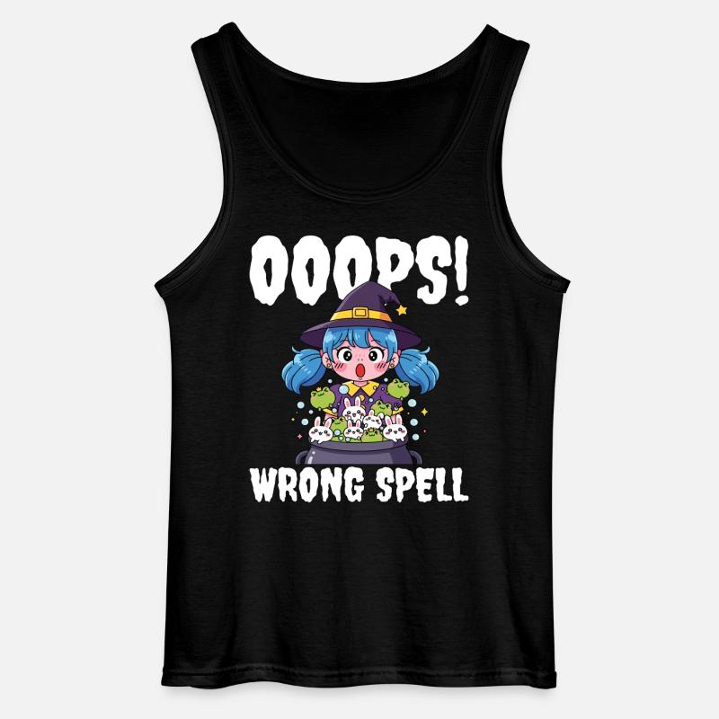 OOOPS! WRONG SPELL - WITCH HALLOWEEN - Gildan Men’s Tank Top - black