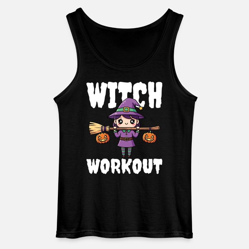 WITCH WORKOUT - WITCH HALLOWEEN - Gildan Men’s Tank Top - black