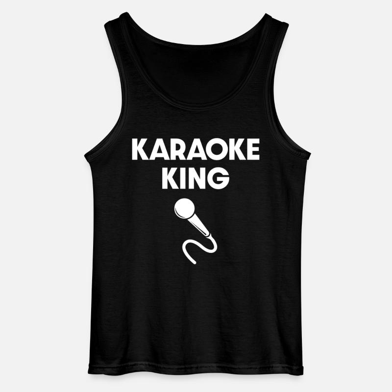 Karaoke King Mikrofon - Gildan Männer Tank Top - Schwarz