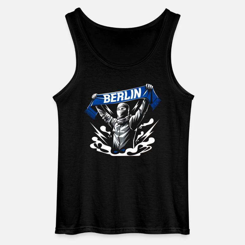 Stilisierte Neon-Graffiti Berlin Szene - Gildan Männer Tank Top - Schwarz