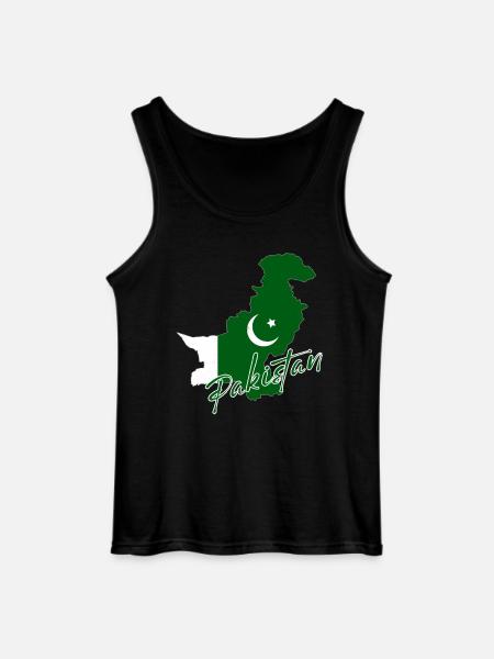 Map of Pakistan, flag of Pakistan - Gildan Men’s Tank Top - black