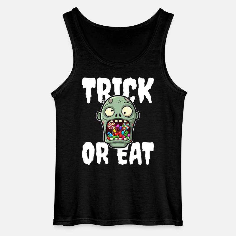 SÜSSES ODER ESSEN - ZOMBIE HALLOWEEN - Gildan Männer Tank Top - Schwarz