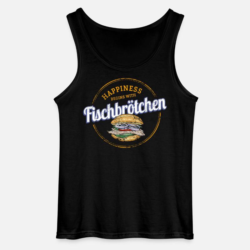 Fischbrötchen mit Matjes oder Bismarckhering - Gildan Männer Tank Top - Schwarz