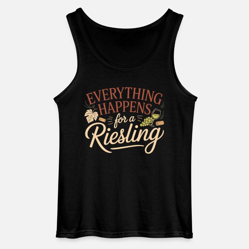 Vin Vindrikker Alt sker for en Riesling - Gildan tanktop til mænd - sort