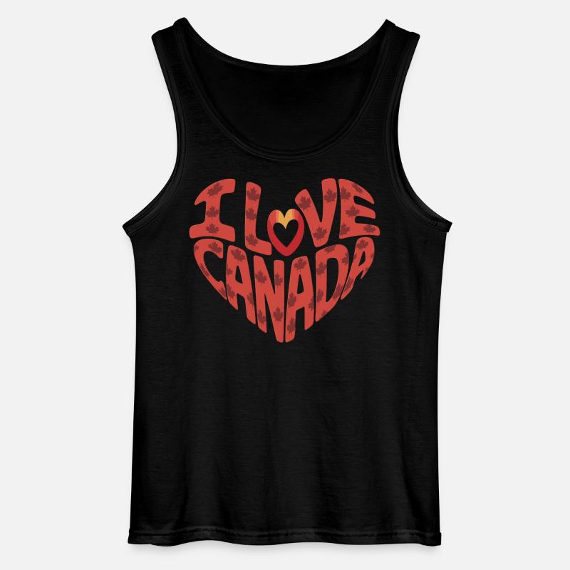 Liebe Kanada Herz mit Ahornblättern - Gildan Männer Tank Top - Schwarz