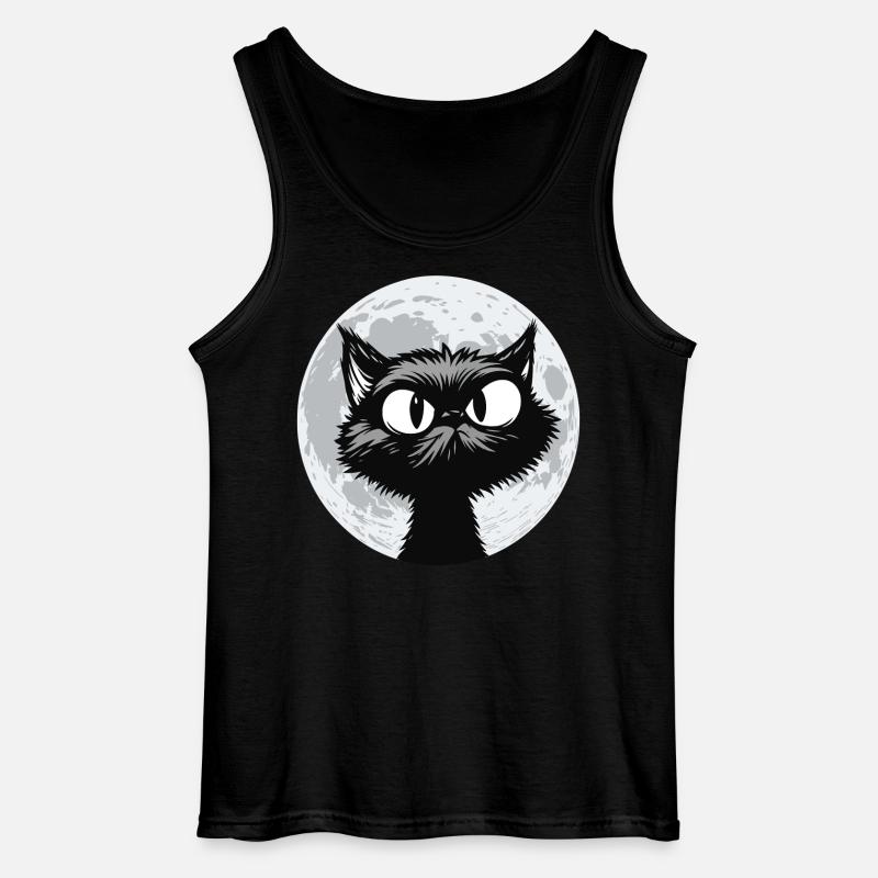 Mondkatze Mitternacht - Gildan Männer Tank Top - Schwarz