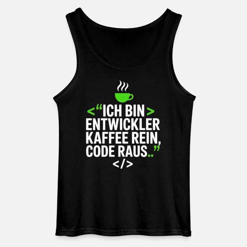 Entwickler Kaffee Programmier Spruch - Gildan Männer Tank Top - Schwarz
