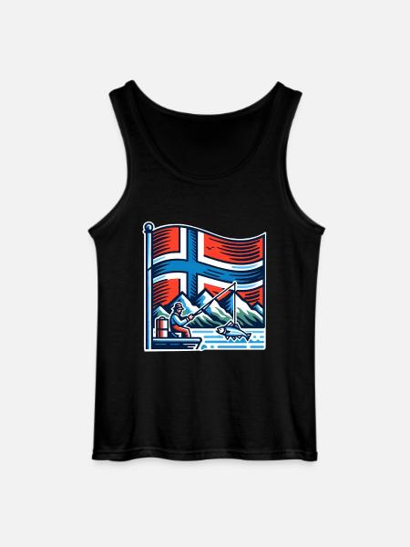Norway Fishing Boat - Gildan Men’s Tank Top - black