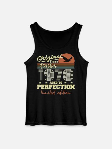 1978 October 1978 Birthday October 1978 - Gildan Men’s Tank Top - black