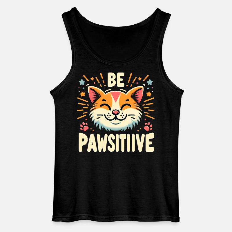 Be pawsitive süße Katze - Gildan Männer Tank Top - Schwarz