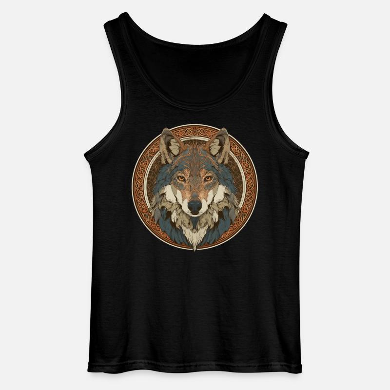 Legendenhafter Wolf mit keltischem Muster - Gildan Männer Tank Top - Schwarz