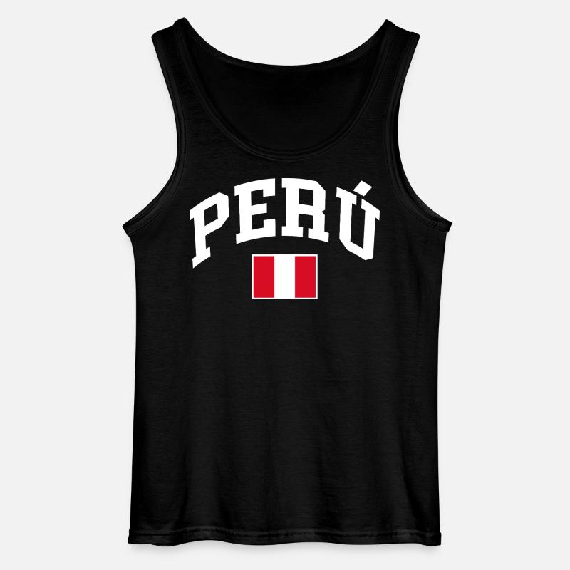 Peru Flagge - Gildan Männer Tank Top - Schwarz