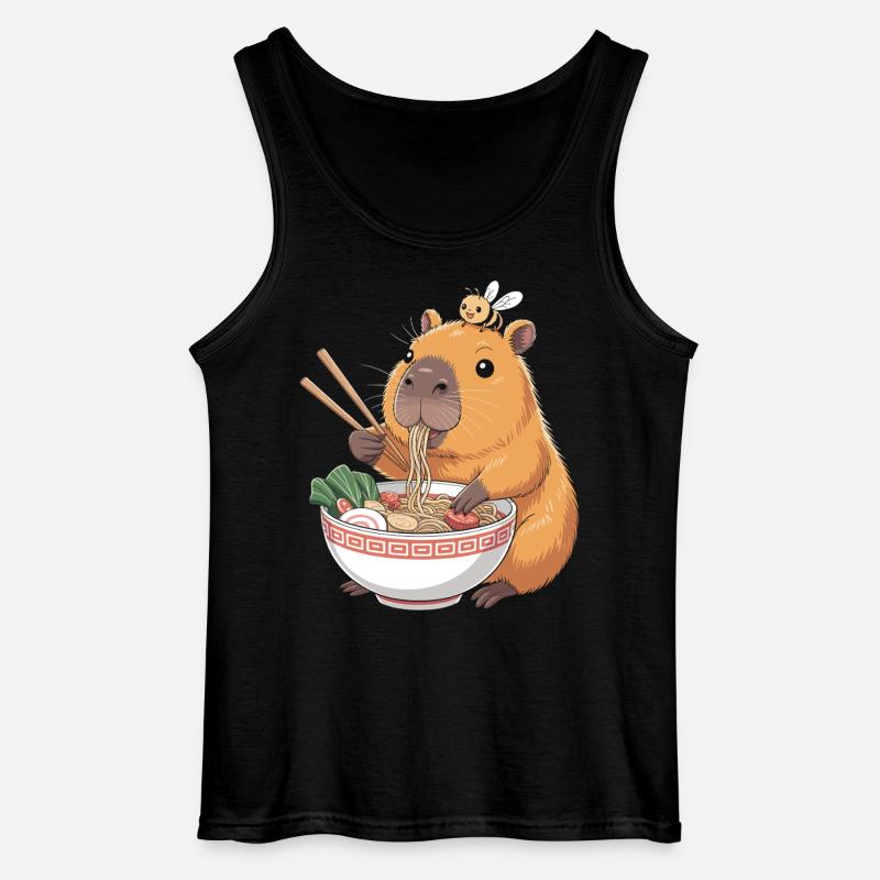 Capybara Ramen Kawaii Mit Biene - Gildan Männer Tank Top - Schwarz
