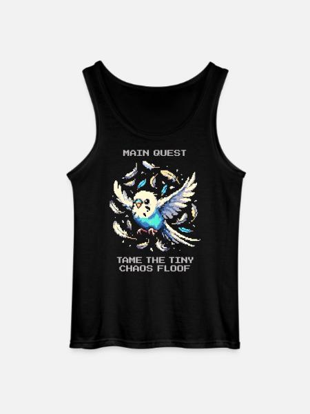 Main Quest: Tame Chaos Fluff | Budgie - Gildan Men’s Tank Top - black