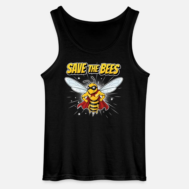 Comic Biene Heldenmotto - Gildan Männer Tank Top - Schwarz