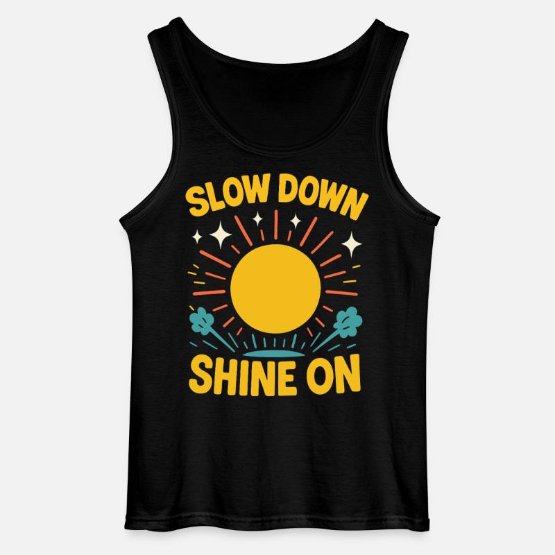 Slow Down Shine On Achtsamkeits-affirmation - Gildan Männer Tank Top - Schwarz