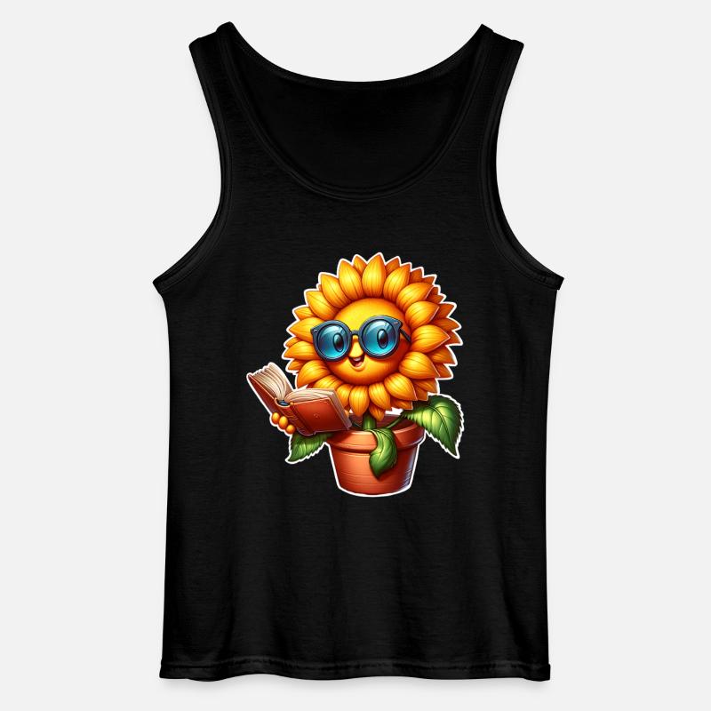 Sonnenblume Lesen Buch - Gildan Männer Tank Top - Schwarz