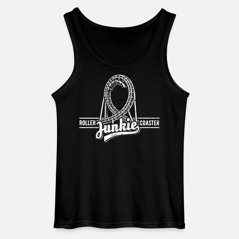 Rollercoaster Junkie - Roller Coaster - Looping - Gildan Men’s Tank Top - black