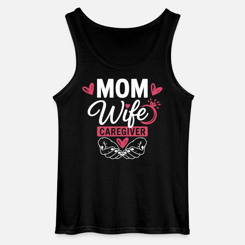 Mama Ehefrau Pflegeheldin Herzlogo - Gildan Männer Tank Top - Schwarz