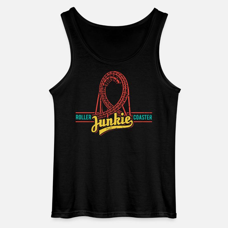 Rollercoaster Junkie - Roller Coaster - Loop - Gildan Men’s Tank Top - black