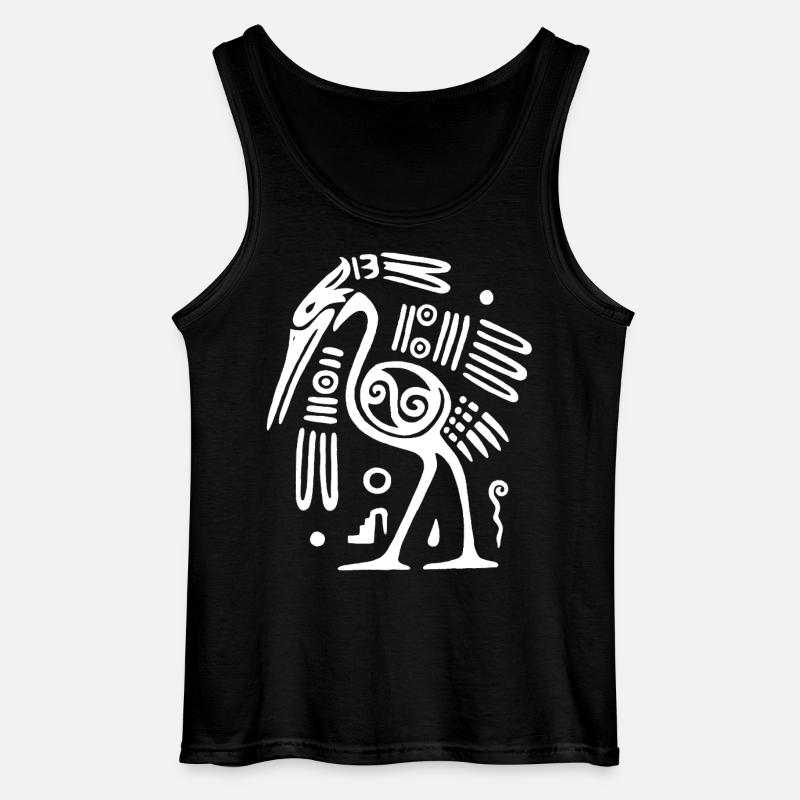 Weißer Totemvogel - Gildan Männer Tank Top - Schwarz