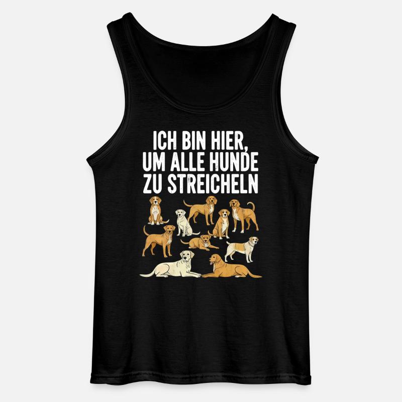 Humoristisk hundemotiv med tekst - Gildan tanktop til mænd - sort