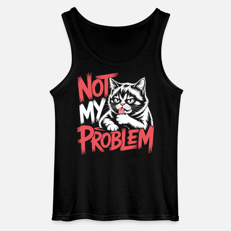 Not My Problem Cat - Gildan Men’s Tank Top - black