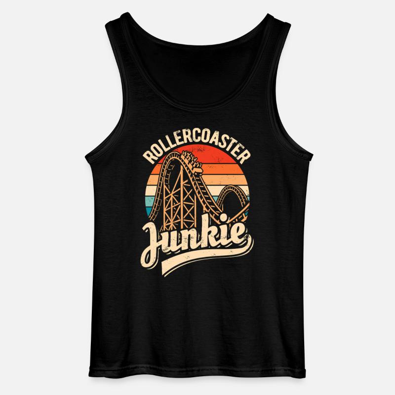 Rollercoaster Junkie - Roller Coaster - Loop - Gildan Men’s Tank Top - black