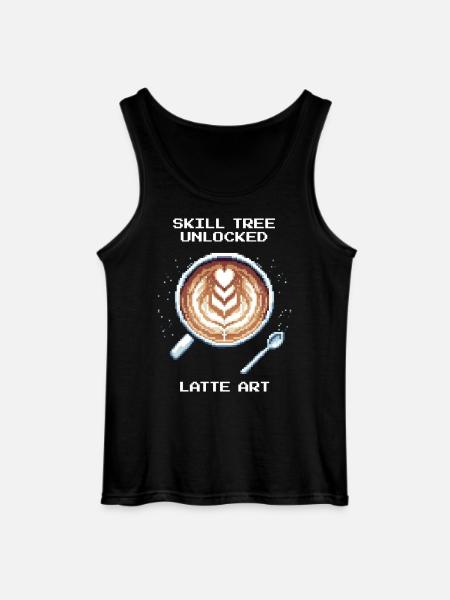 Skill tree unlocked: Latte Art | Barista - Gildan Men’s Tank Top - black